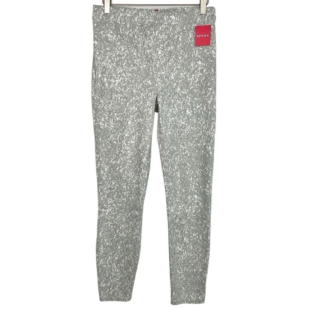 Spanx Gray White Speckled Ankle Jean-ish Leggings Medium New